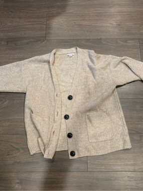 American Eagle Outfitters Neutral Knit Cardigan in Light Taupe
